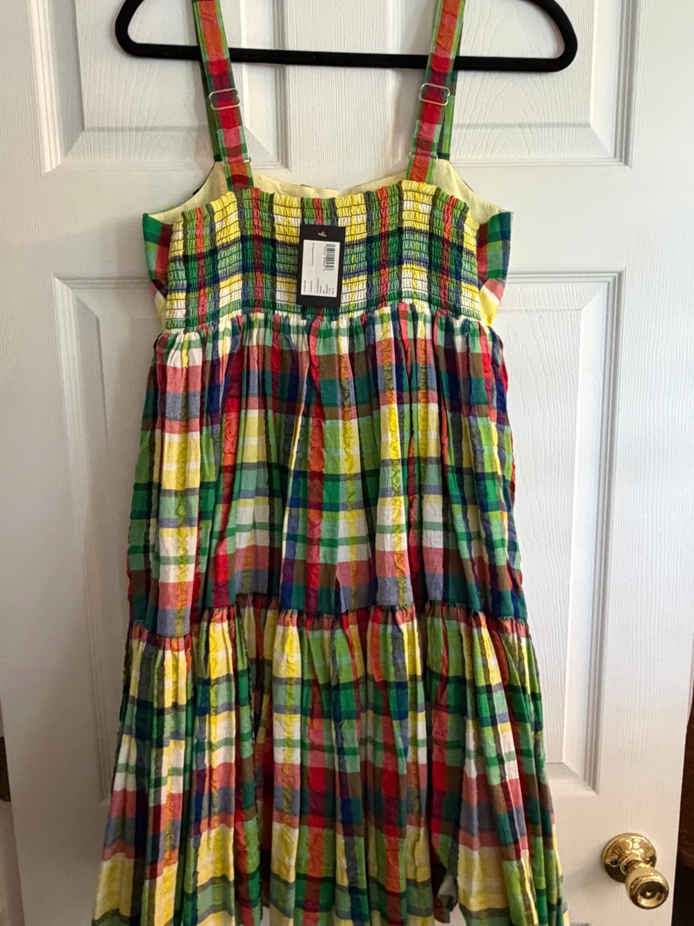 kate spade Multicolor Plaid Smocked Sundress - Yellow, Green, Red, Blue - Picture 2 of 4
